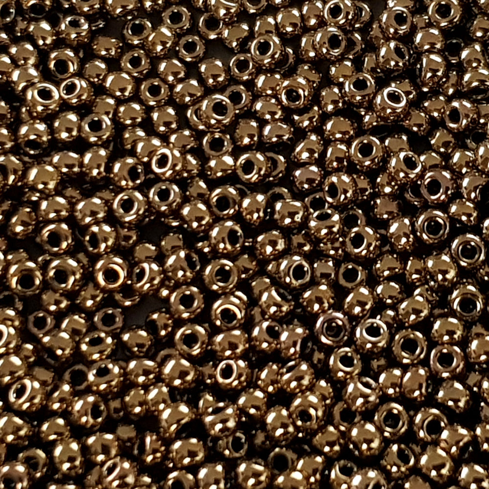 close up antique bronze beads