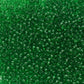 11/0 Toho Seed beads in grass green transparent TR-7b close up.