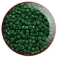 11/0 Toho seed beads in pine green opaque TR-47H in a circle white background.