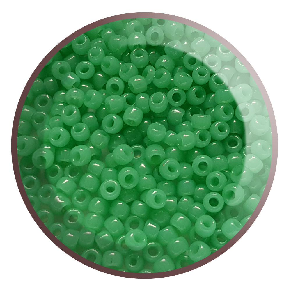 a circle close up jade green beads