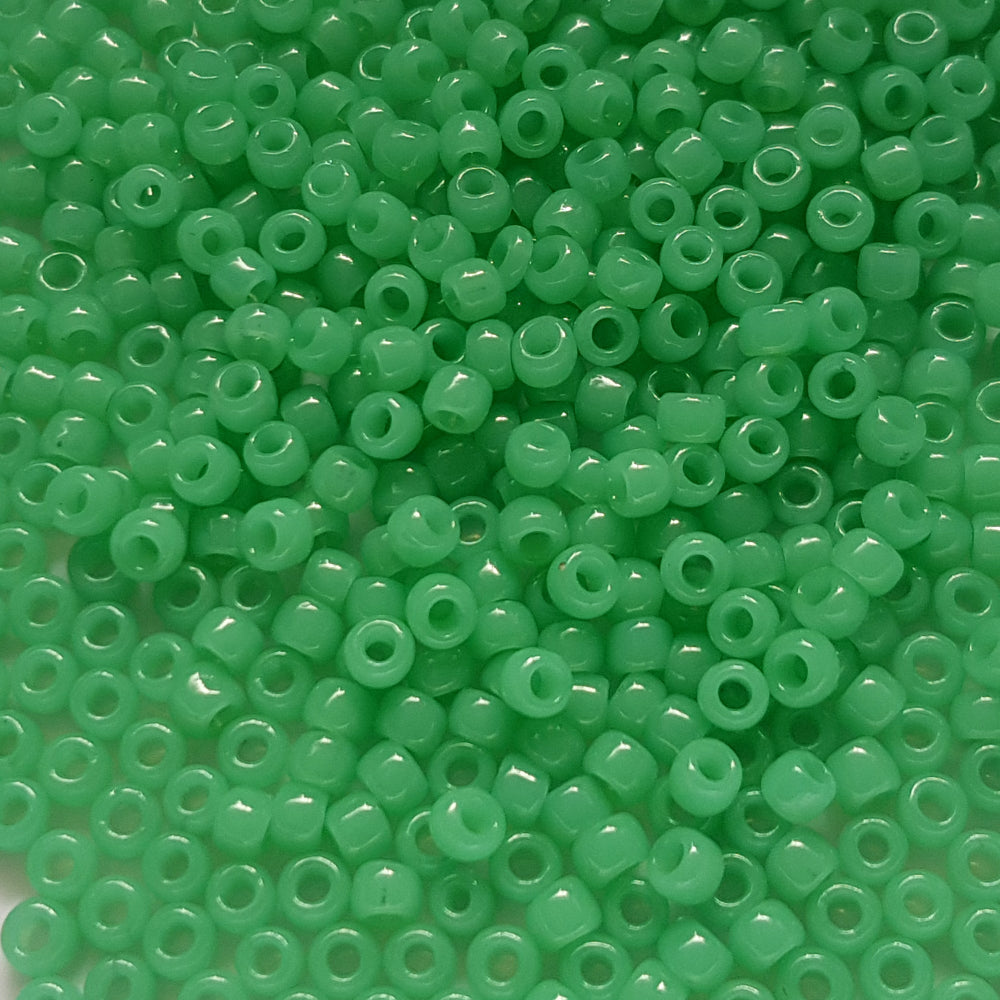 close up of jade green beads