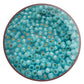 circle of close up milky aqua beads