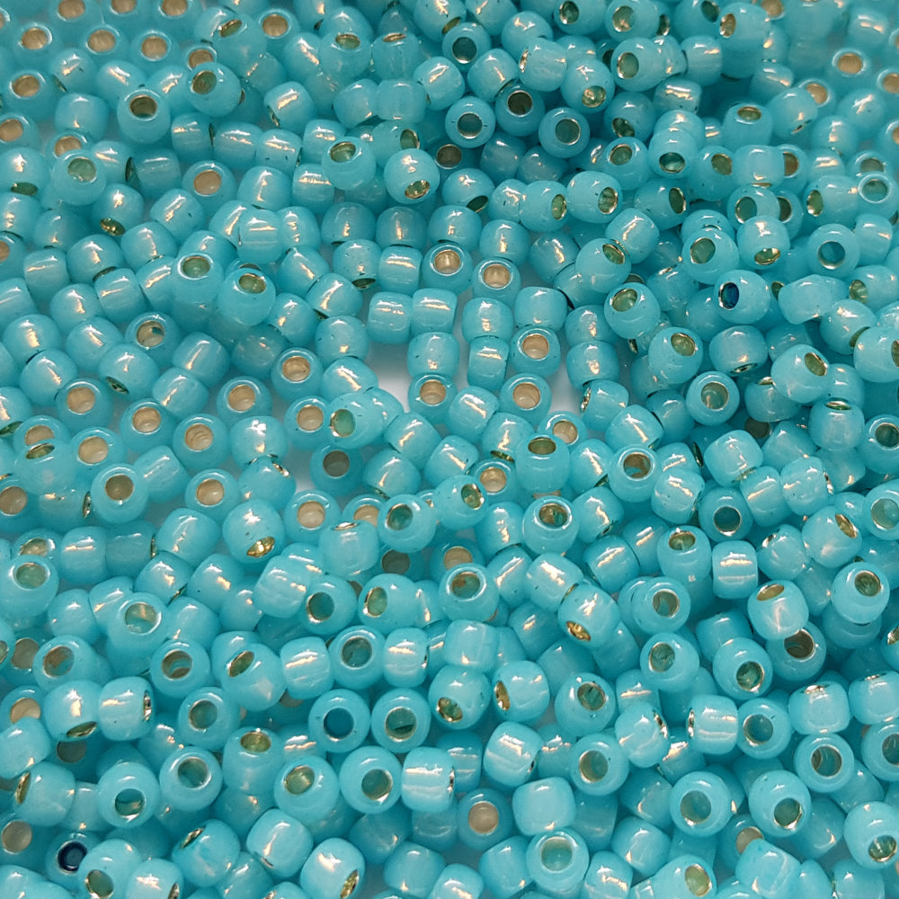 close up of milky aqua bead