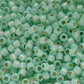close up milky peridot beads