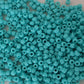 close up turquoise frosted beads.