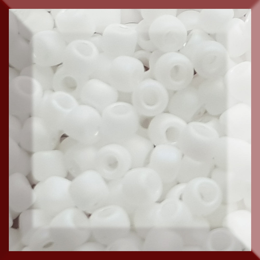 close up white frosted beads