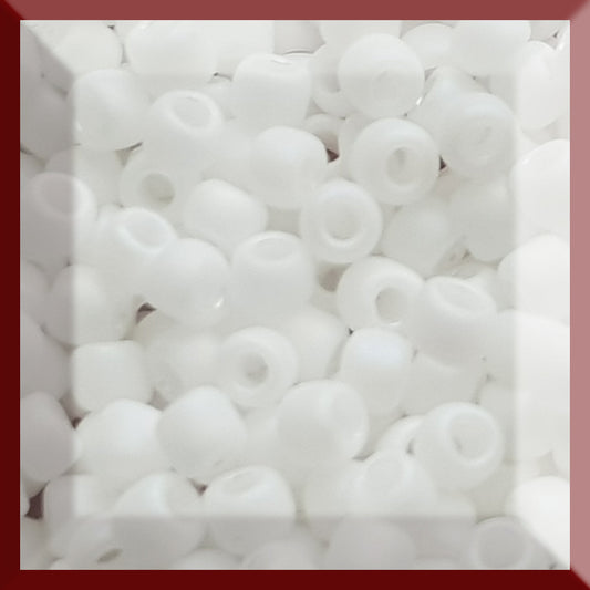 close up white frosted beads