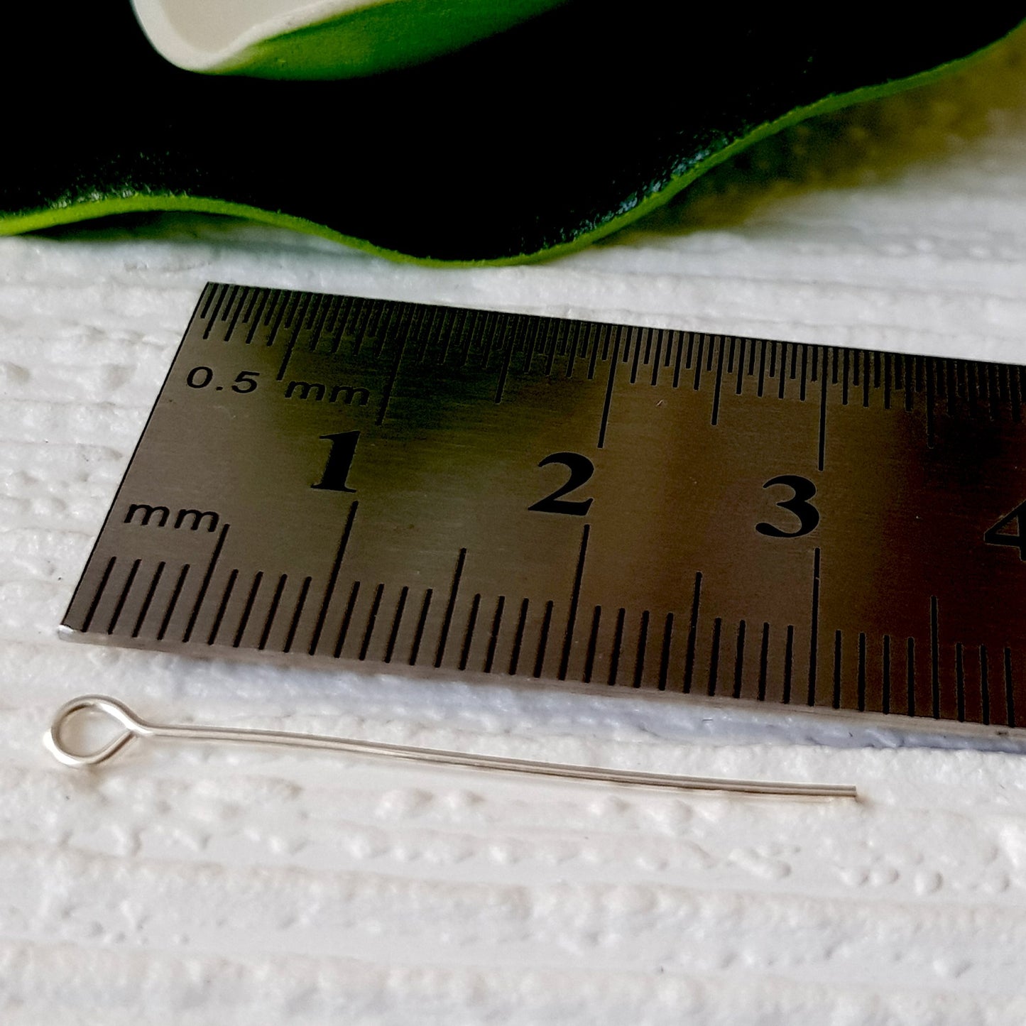 Eye Pins 30mm - 21 gauge (0.7mm) Sterling Silver | SS-GF730/EP | Jewellery Making Supply - Kalitheo 