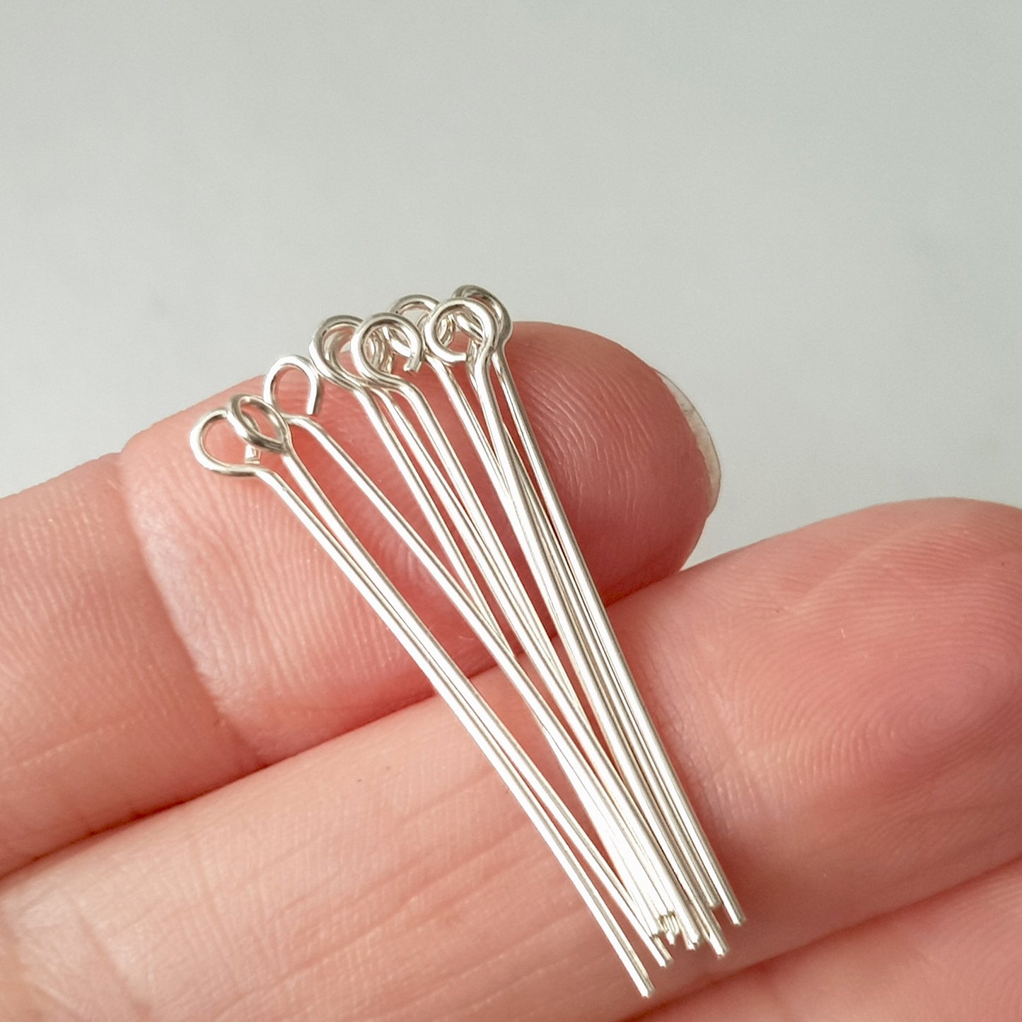 Eye Pins 30mm - 21 gauge (0.7mm) Sterling Silver | SS-GF730/EP | Jewellery Making Supply - Kalitheo 