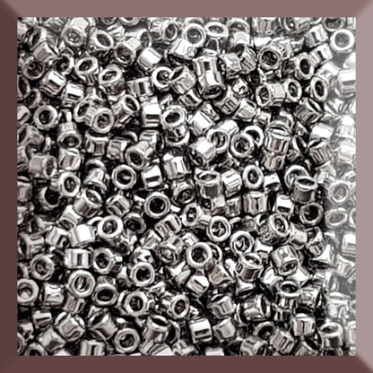 Aiko 11/0 TA-1160 Chrome Silver Palladium Plate Precision-Cut Cylinder Toho Seed Beads | Beading Supply