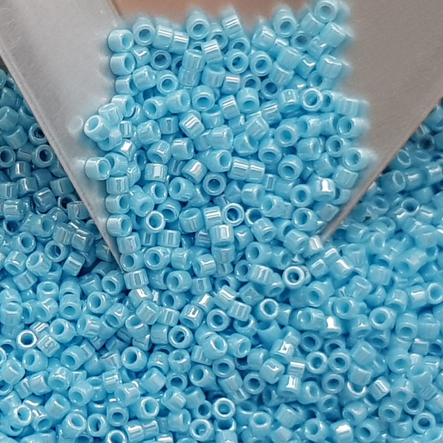 Aiko 11/0 TA-124B Baby Blue Opaque Precision-Cut Cylinder Toho Seed Beads | Beading Supply