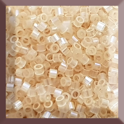 Aiko 11/0 TA-1550 Amaretto Crème  Rainbow Fibre-Optic Iridescent Precision-Cut Cylinder Toho Seed Beads | Beading Supply