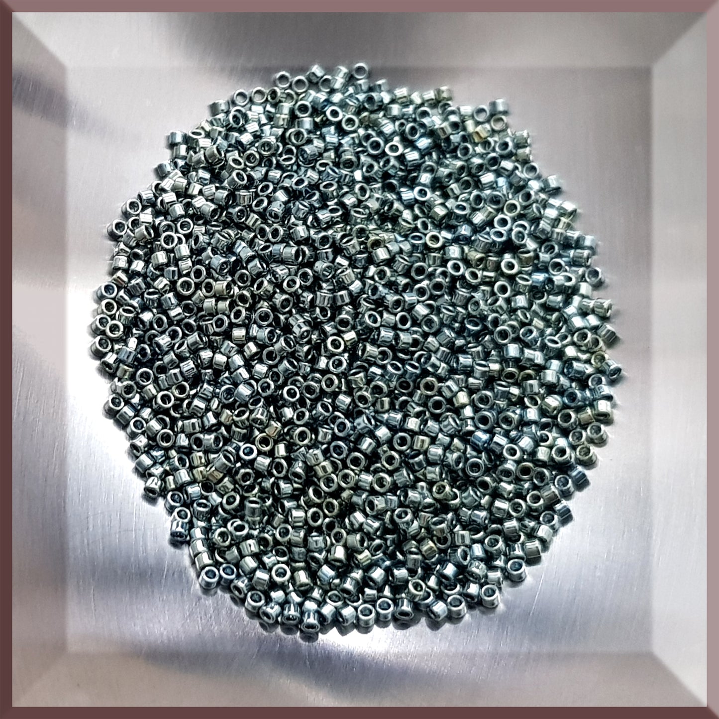 Aiko 11/0 TA-512 Green Silver Galvanized Precision-Cut Cylinder Toho Seed Beads | Beading Supply