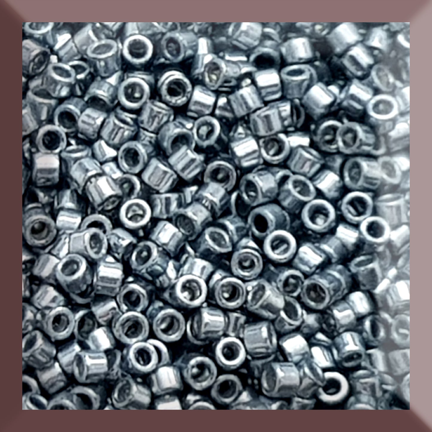 Aiko 11/0 TA-565 Blue Slate Galvanized Precision-Cut Cylinder Toho Seed Beads | Beading Supply