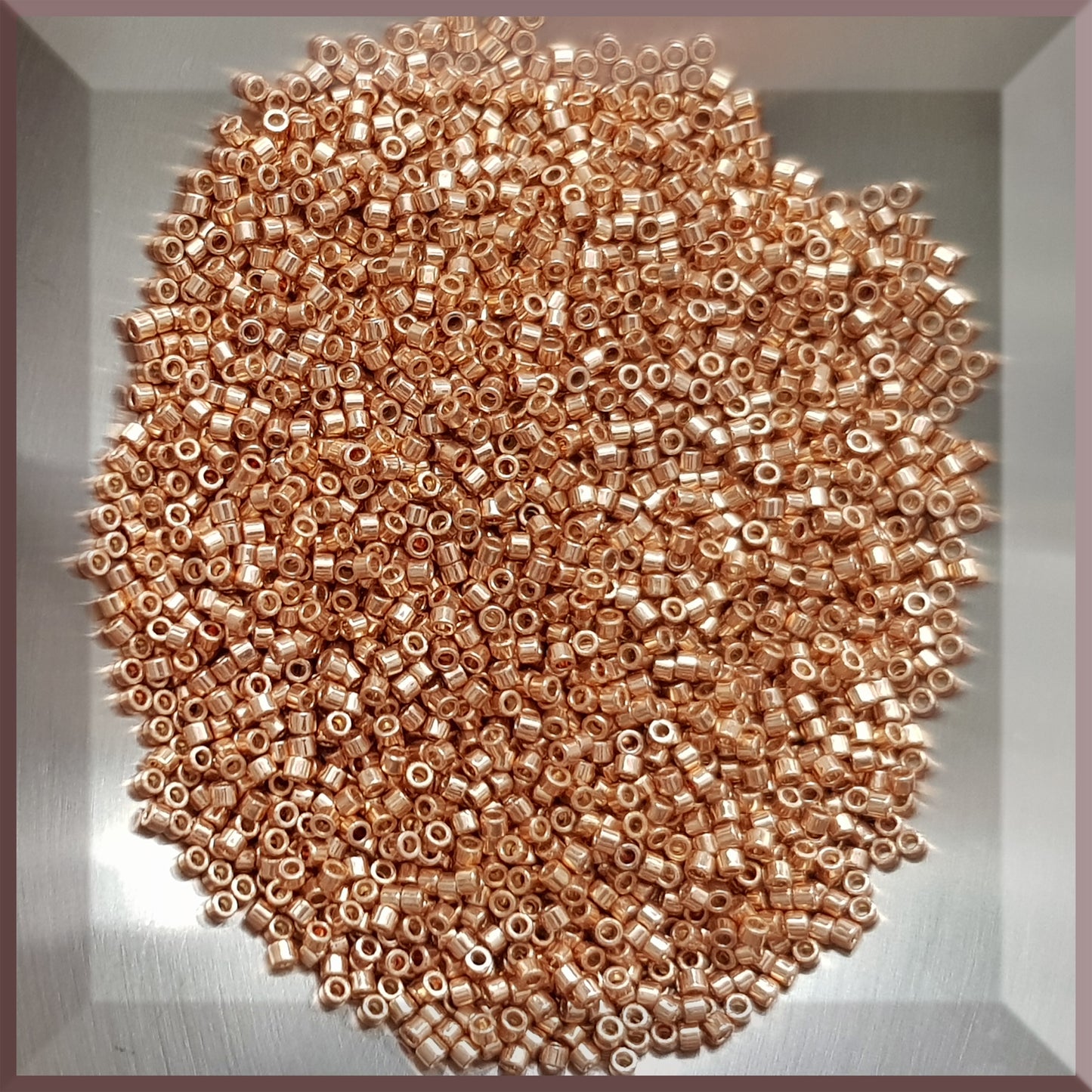 Aiko 11/0 TA-PF551 Rose Gold Galvanized PermaFinish Precision-Cut Cylinder Toho Seed Beads | Beading Supply
