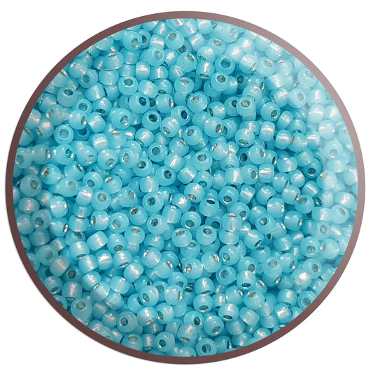 11/0 TR-2117 Milky Aqua Silver Lined Round Toho Seed Beads - Beading Supply - Kalitheo Jewellery