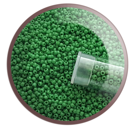 11/0 TR-47D Shamrock Opaque Green Round Toho Seed Beads - Beading Supply - Kalitheo Jewellery