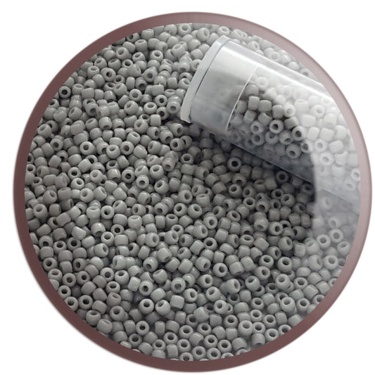 11/0 TR-53 Grey Opaque Round Toho Seed Beads - Beading Supply - Kalitheo Jewellery