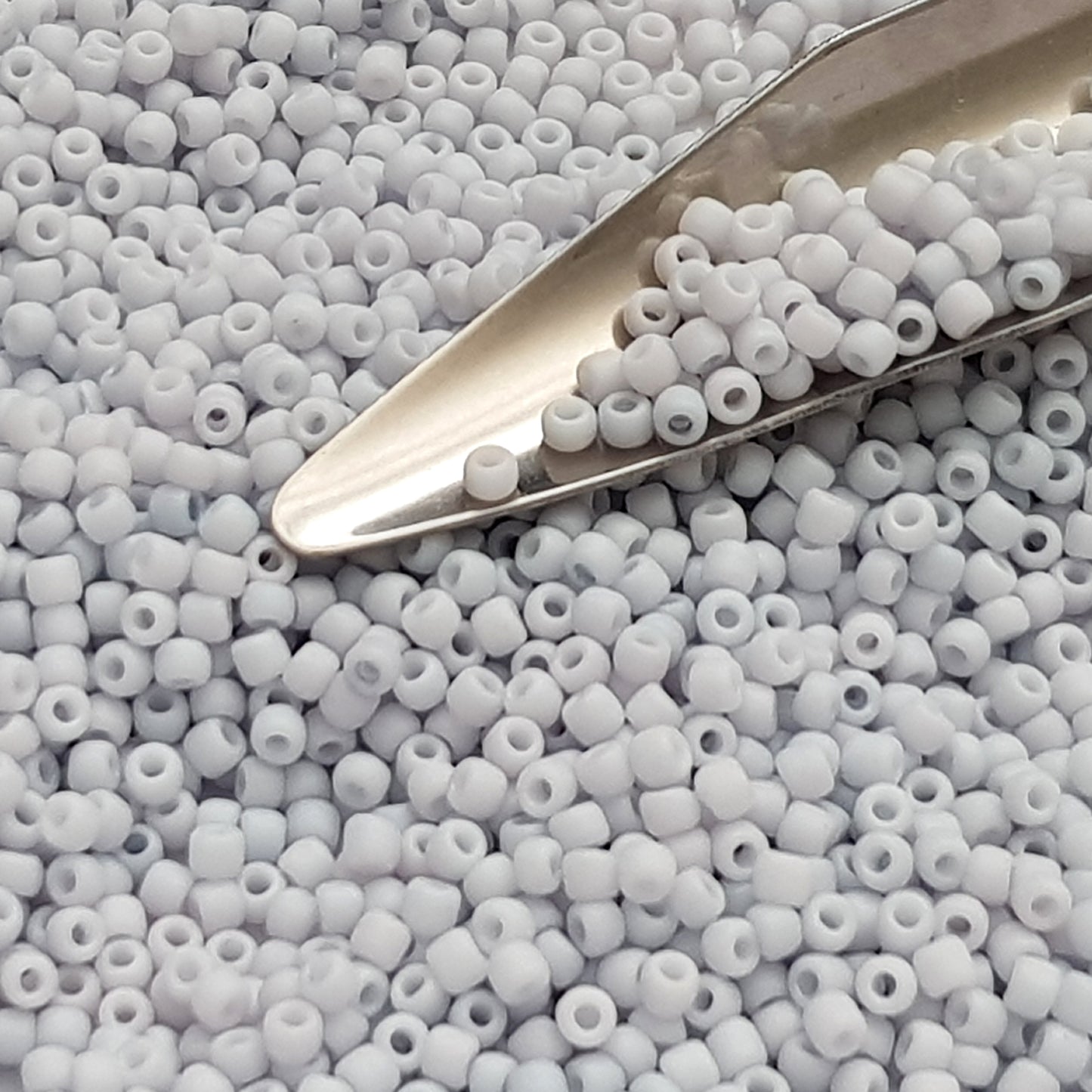 11/0 TR-767 Lt Grey Frosted Opaque Pastel 10g/30g Round Toho Seed Beads - Beading Supply