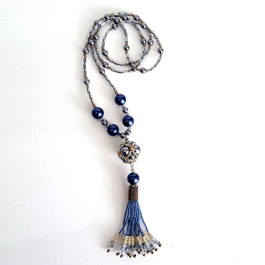 The Enchanted Ball Blue Artisan Necklace | Kalitheo