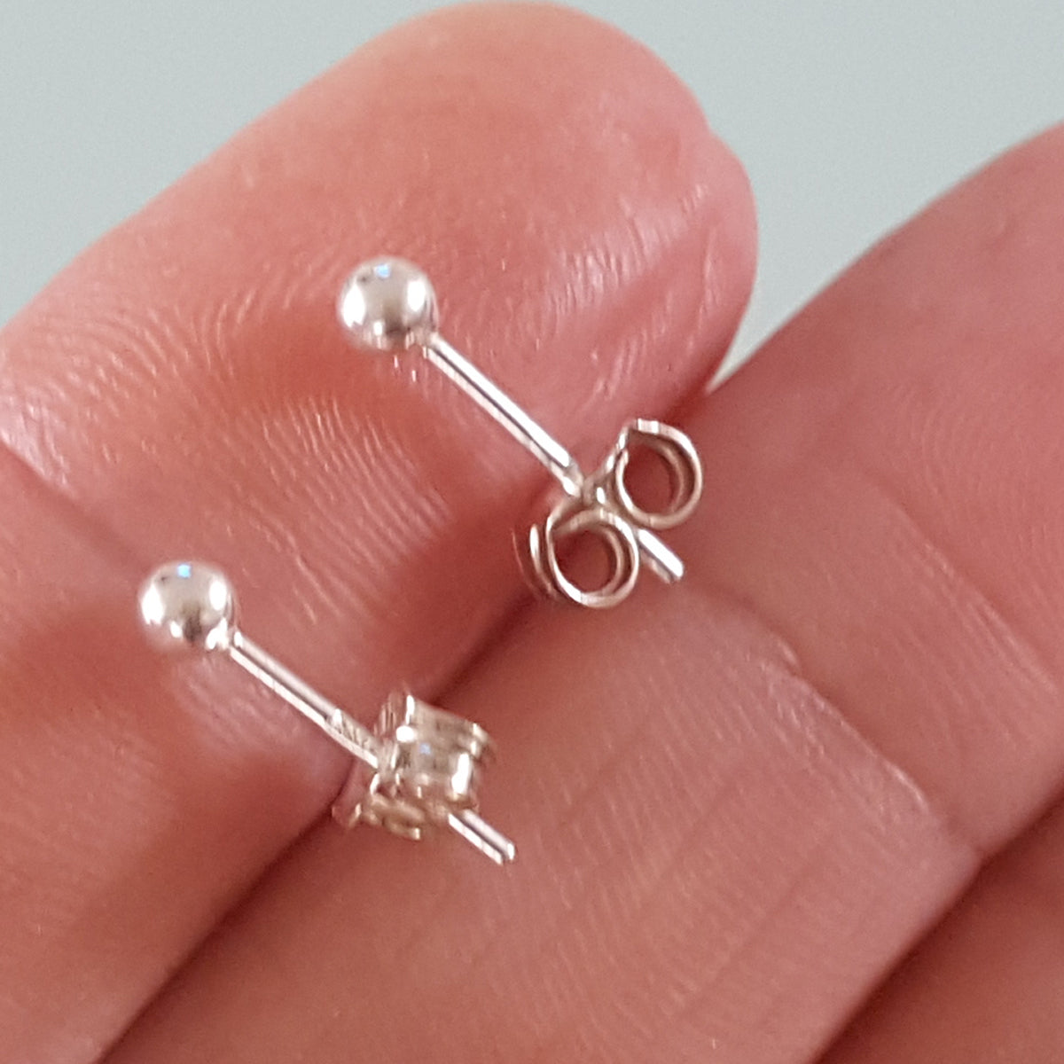 Sterling Silver 3 mm Ball Stud Earrings - Kalitheo Jewellery