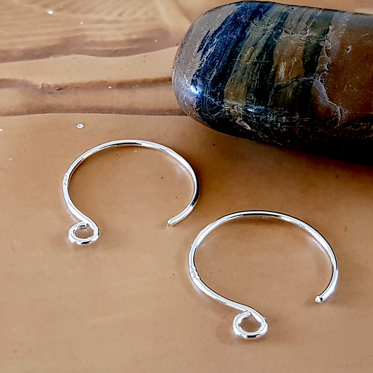 Circle Ear Hook 2 x 2 cm Silver .999 | FS-015EH | Jewellery Supply - Kalitheo Jewellery