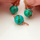Blue Turquoise Copper Wrapped Dyed Stone 12 mm Drop/Dangle | WC-001D | Jewellery Making Supply - Kalitheo Jewellery