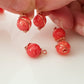 Copper Wire Wrapped Peach Dyed Stone 10 mm | WC-004D | Jewellery Making Supply - Kalitheo Jewellery