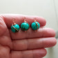 Blue Turquoise Copper Wrapped Dyed Stone 12 mm Drop/Dangle | WC-001D | Jewellery Making Supply - Kalitheo Jewellery