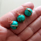 Copper Wire Wrapped Blue Dyed Stone 10 mm - Drop - Dangle | WC-003D | Jewellery Making Supply - Kalitheo Jewellery