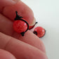 Black Wire Wrapped Peach Dyed Stone 10 mm | WB-005D | Jewellery Making Supply - Kalitheo Jewellery