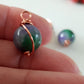 Black Wire Wrapped Peach Dyed Stone 10 mm | WB-005D | Jewellery Making Supply - Kalitheo Jewellery