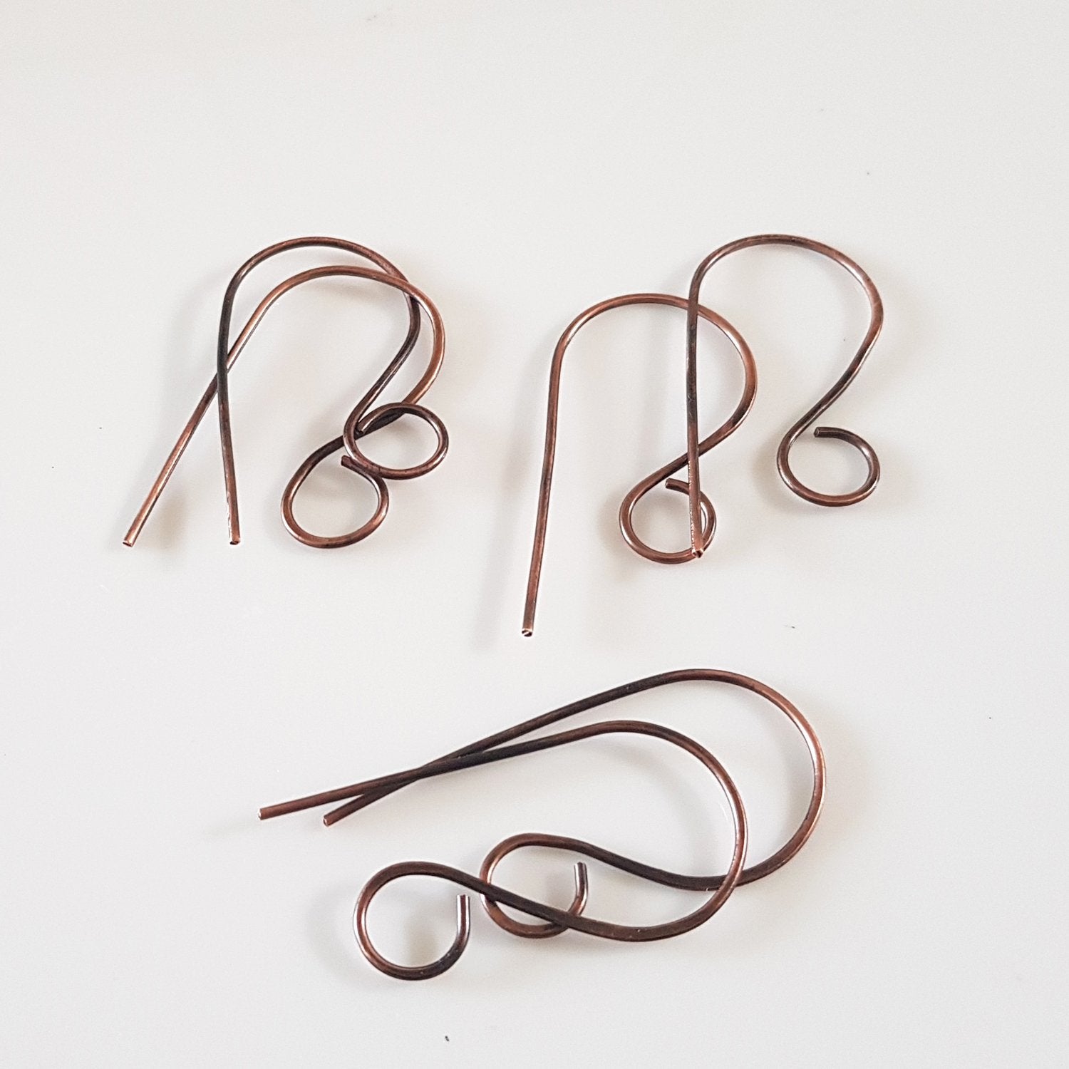 Ear Wires, Oxidised Copper Large Shepherds Hooks - Jewellery Making Supply (F-C008/EH ) - Kalitheo Jewellery