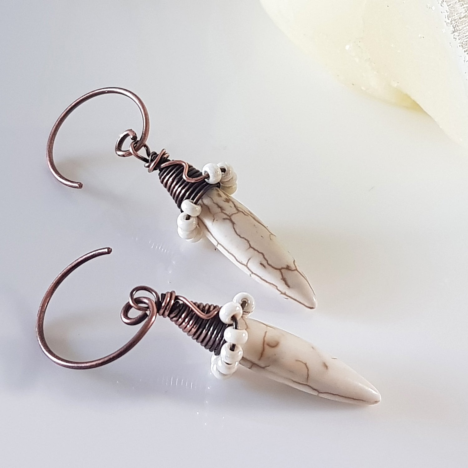 White howlite sale earrings