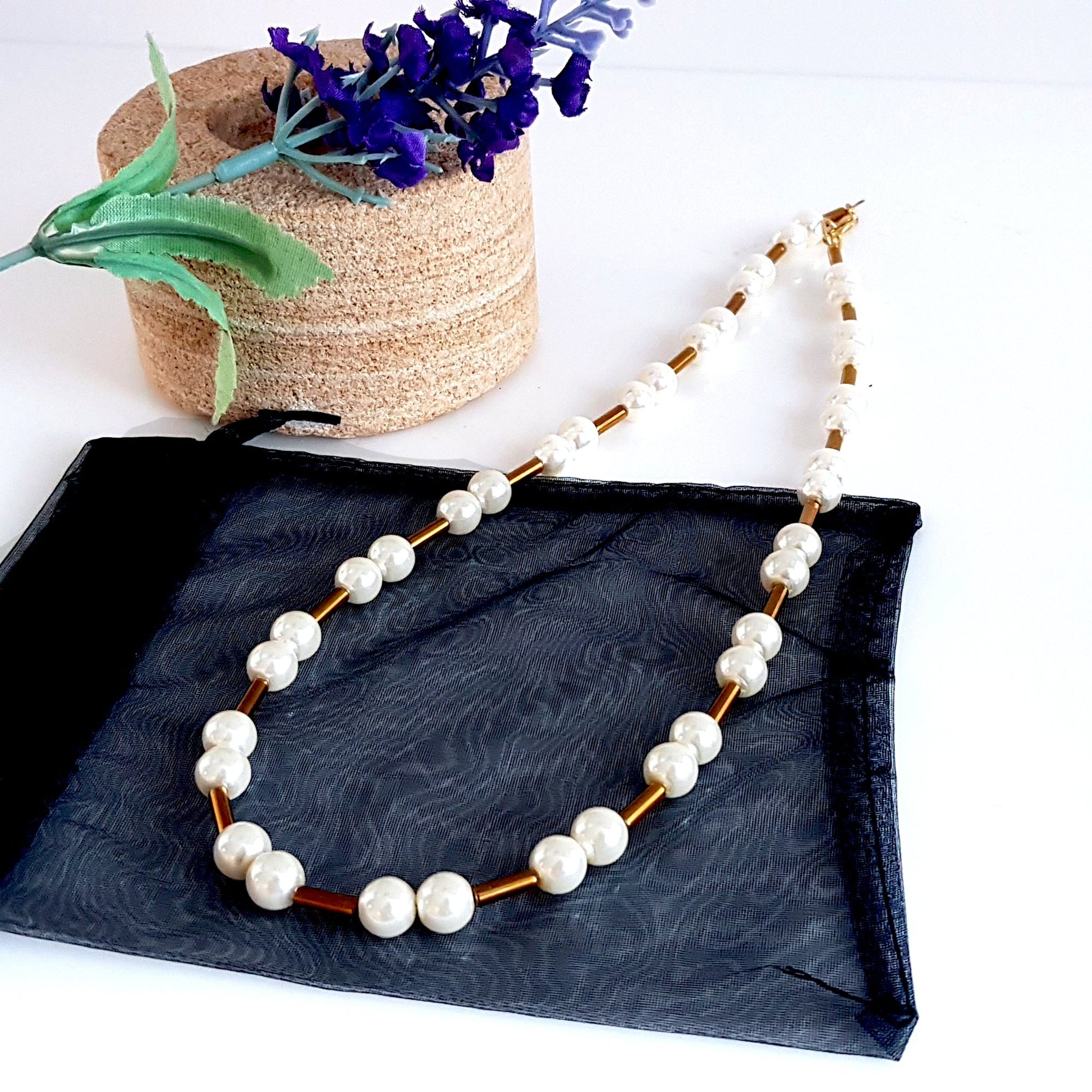 Pearl Necklace - Gift Idea | KJ-407N | Artisan Necklace - Kalitheo 