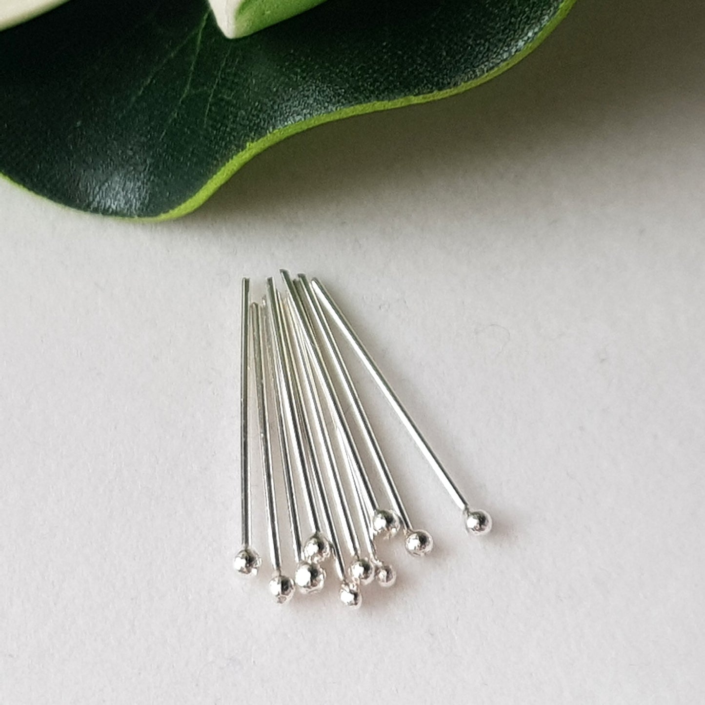 Headpins 20 mm (10pcs)- 21 gauge (0.7 mm) Sterling Silver | SS-GF720/10HP | Jewellery Making Supply - Kalitheo 