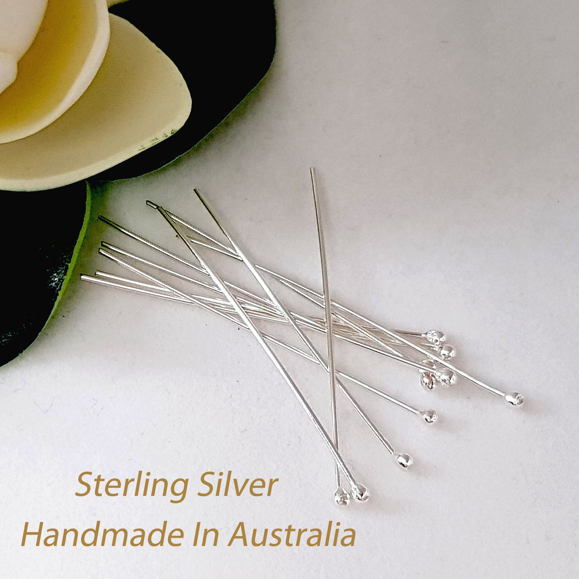 Handmade 30 mm Headpins - Silver 925 Jewellery Supply | Kalitheo Findings