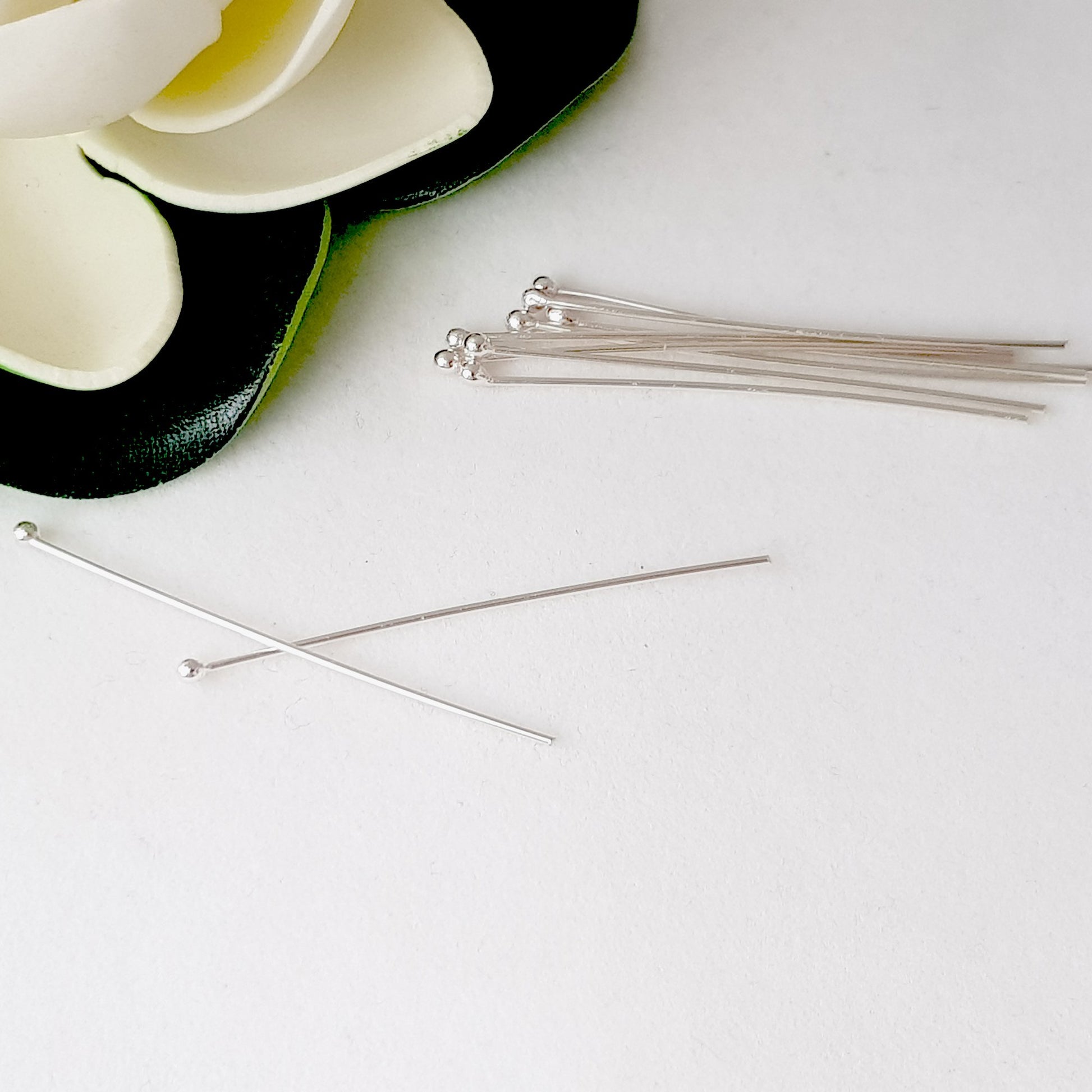 40mm Sterling Silver Ball Headpins | Kalitheo Findings