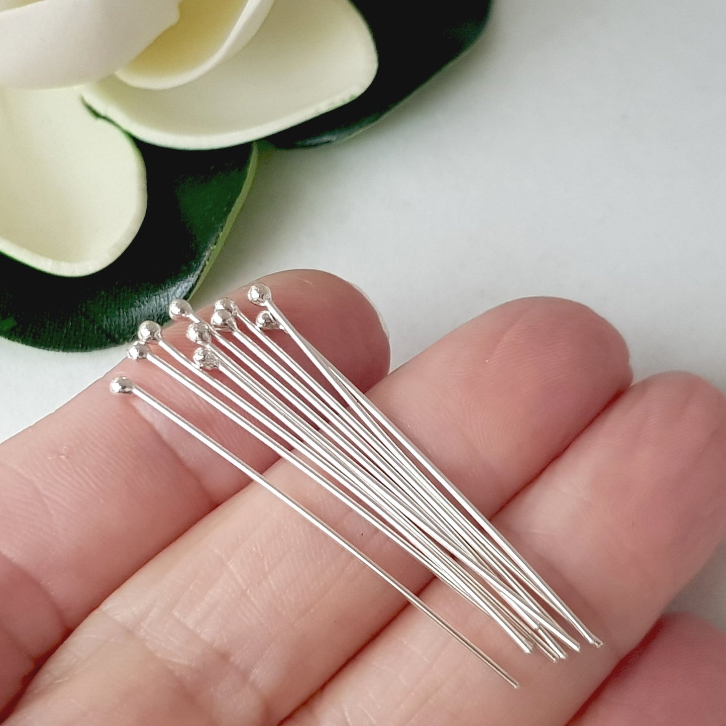 Headpins Sterling silver 40mm | Kalitheo Findings