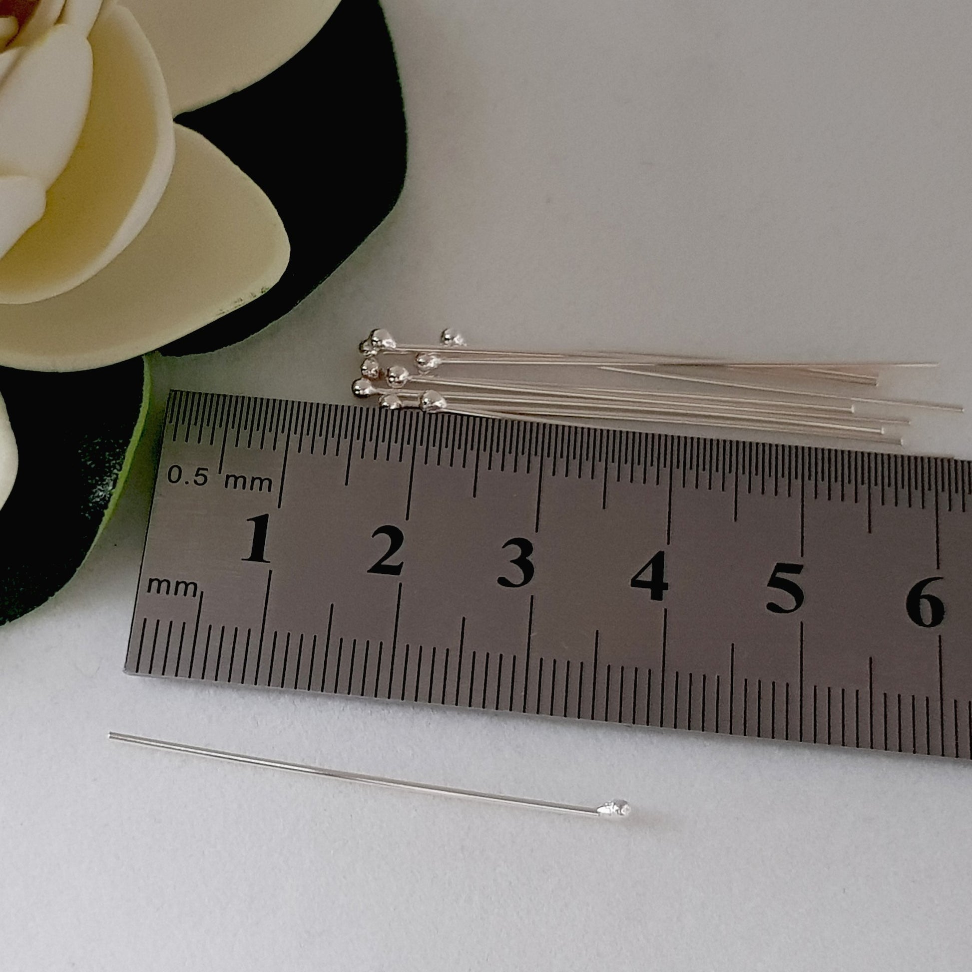 Sterling Silver 40mm Headpins Handmade | Kalitheo Findings