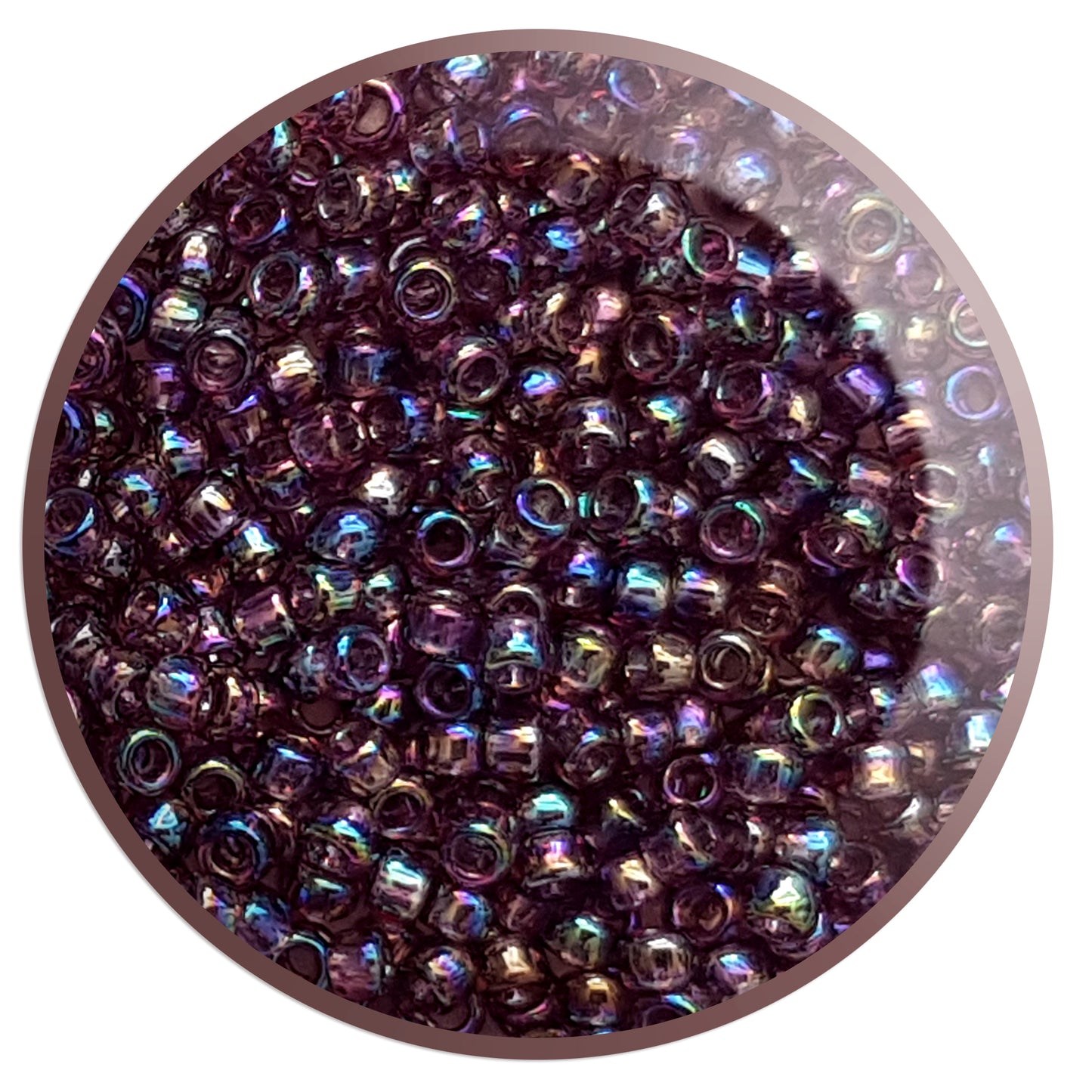 8/0 TR-166B Medium Amethyst Rainbow Round Toho Seed Beads - Beading Supply - Kalitheo Jeweller