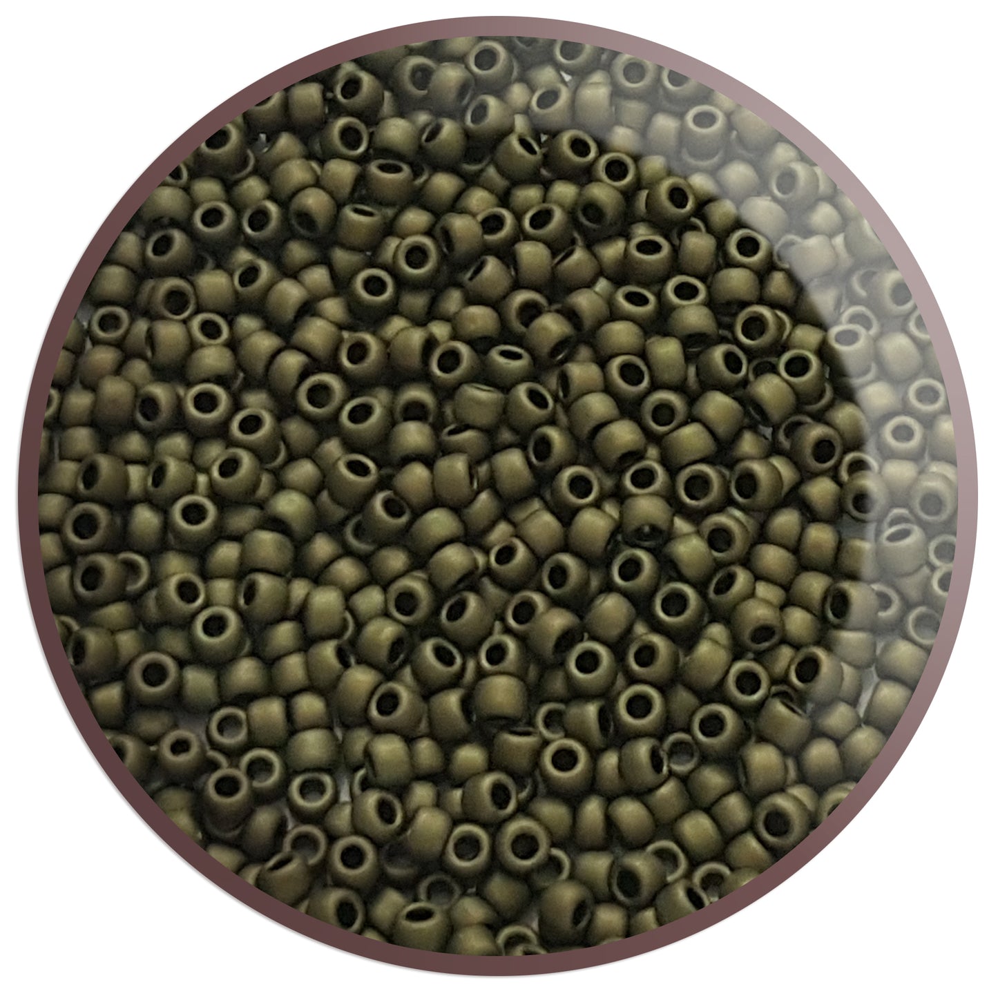 8/0 TR-617 Dark Olive Matte Round Toho Seed Beads - Beading Supply - Kalitheo Jewellery