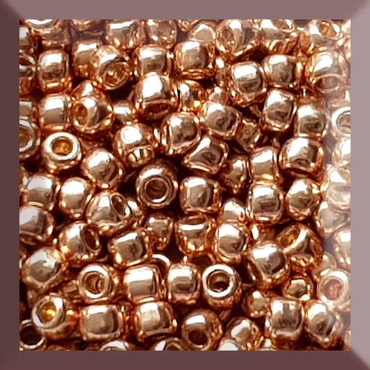 8/0 TR-PF551 Rose Gold Galvanized Permanent Finish 10g/30g Round Toho Seed Beads - Beading Supply