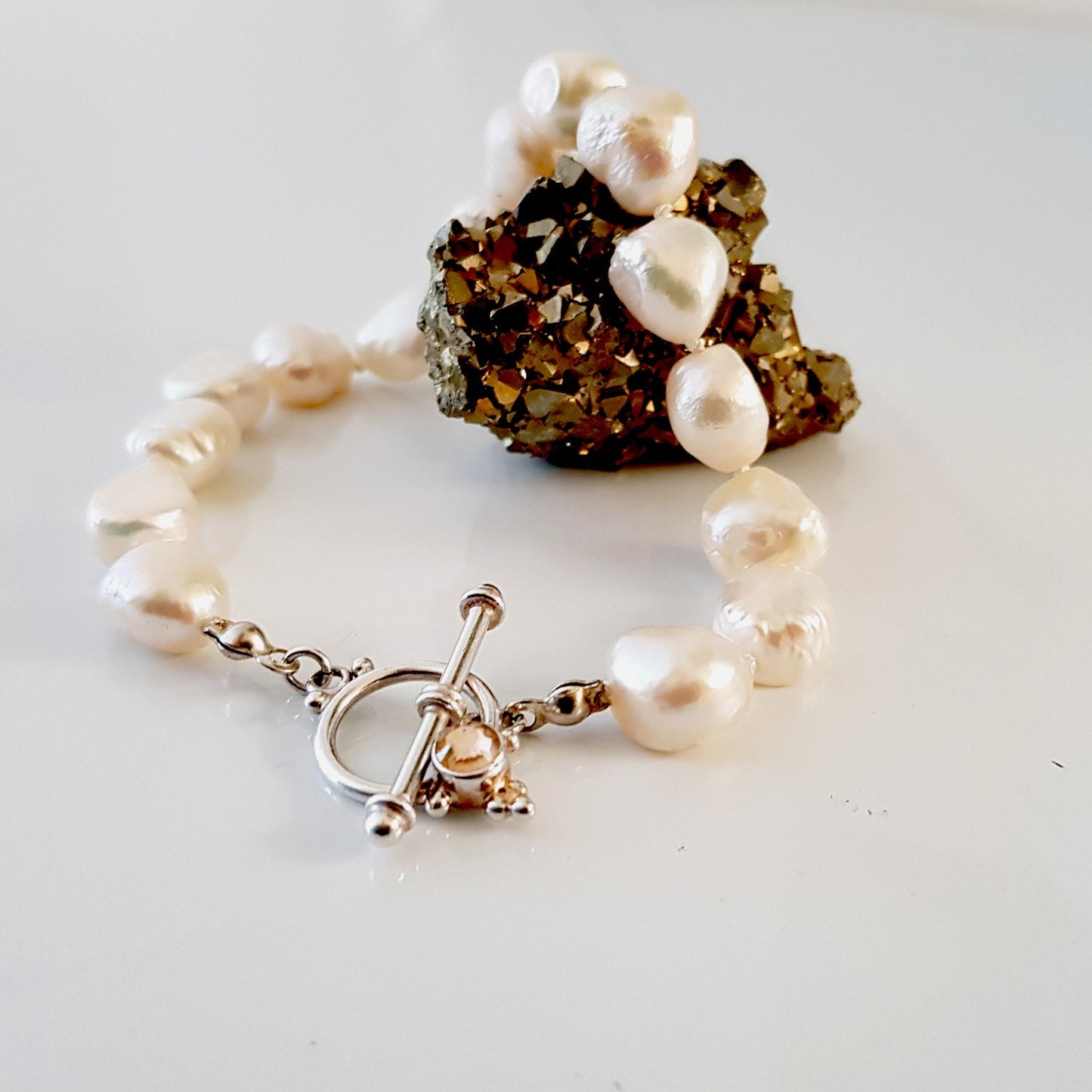 Baroque Freshwater Pearl Handmade Bracelet | KJ-284B - Kalitheo Jewellery