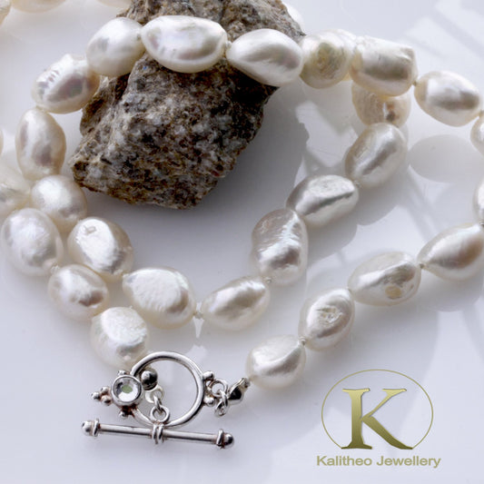 Baroque Freshwater Pearl Handmade Necklace| KJ-283N - Kalitheo Jewellery