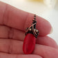 Red Howlite Wrapped Teardrop Handmade Drop Bead | WC-007D | Jewellery Supply - Kalitheo Jewellery