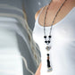 The Enchanted Ball Necklace - Black Beaded Tassel  Statement Necklace | (KJ-390N/BLK ) Handmade Necklace - Kalitheo Jewellery