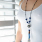 The Enchanted Ball Necklace - Blue Beaded Tassel  Statement Necklace | (KJ-390N/BLU ) Handmade Necklace - Kalitheo Jewellery