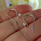 Handmade Argentum 940 Sterling Silver Ear Hooks – 20mm Shepherd between fingers