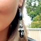Calming Princess Earrings - Beaded Cap Haematite Long Dangle | KJ-371E | Handmade Earrings - Kalitheo Jewellery